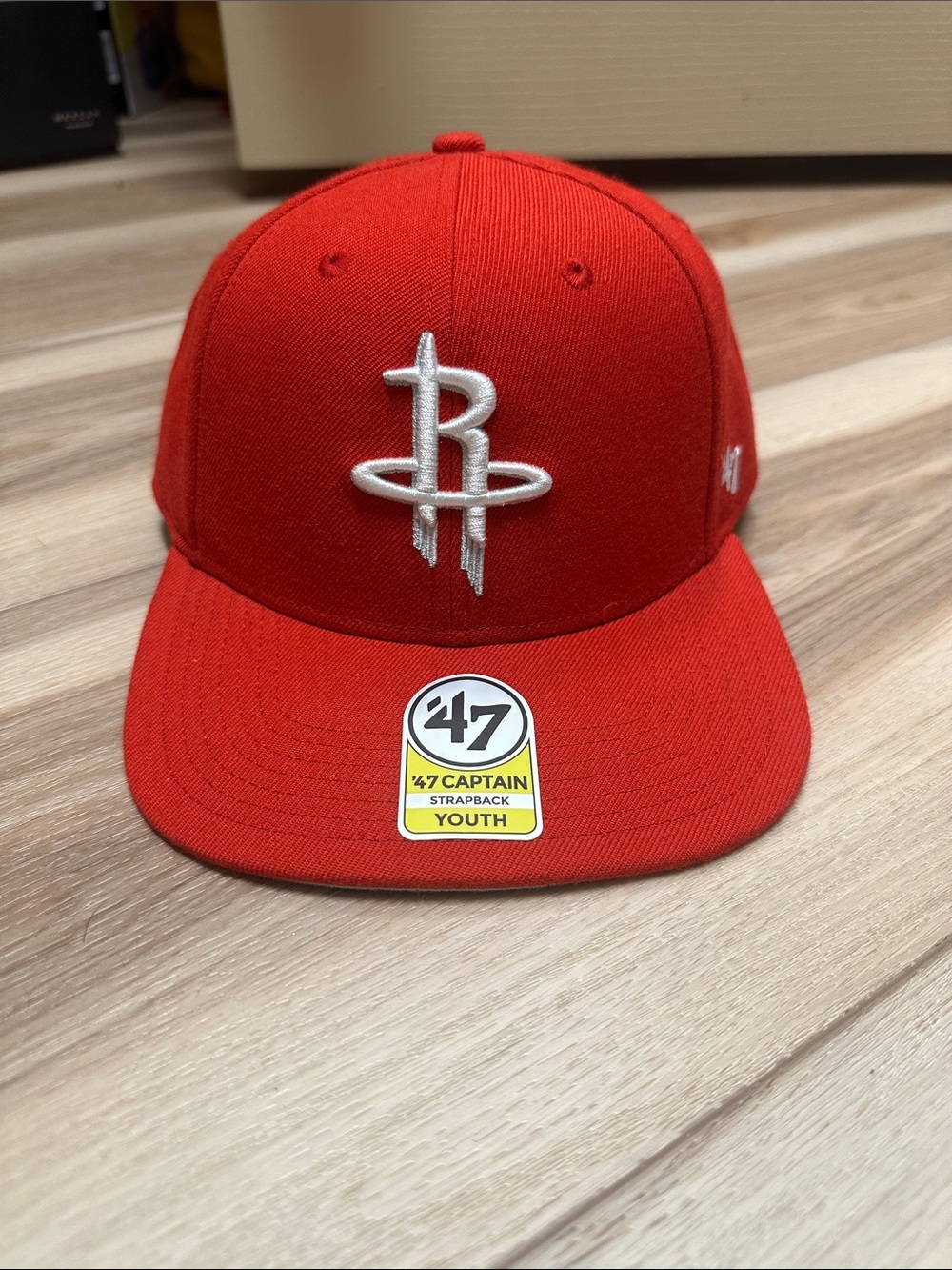 Houston Rockets '47 Brand Captain Strapback Hat - Red Youth OSFM Cap NBA
